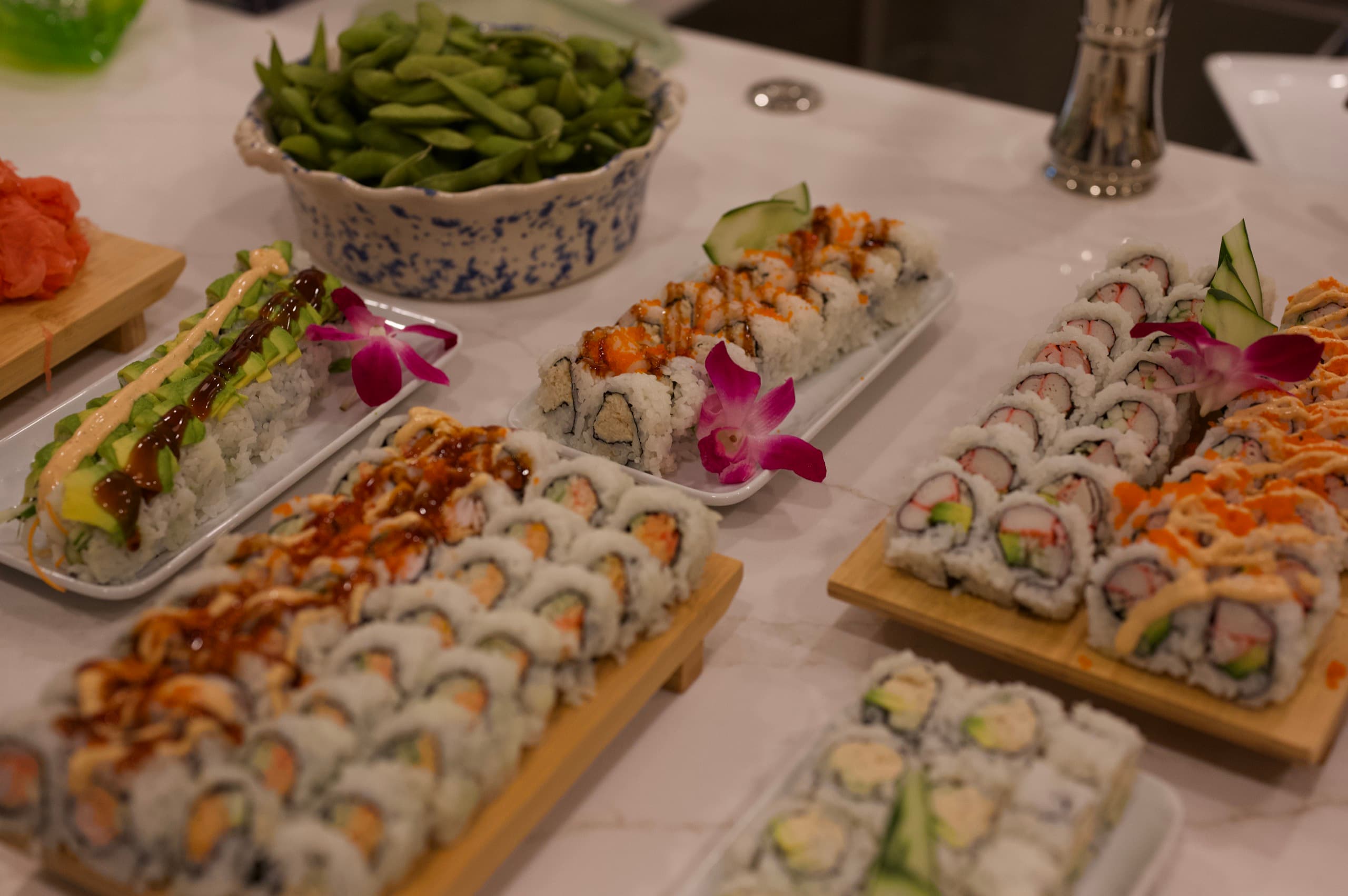 Specialty sushi from a private Sonakase event in Gainesville.