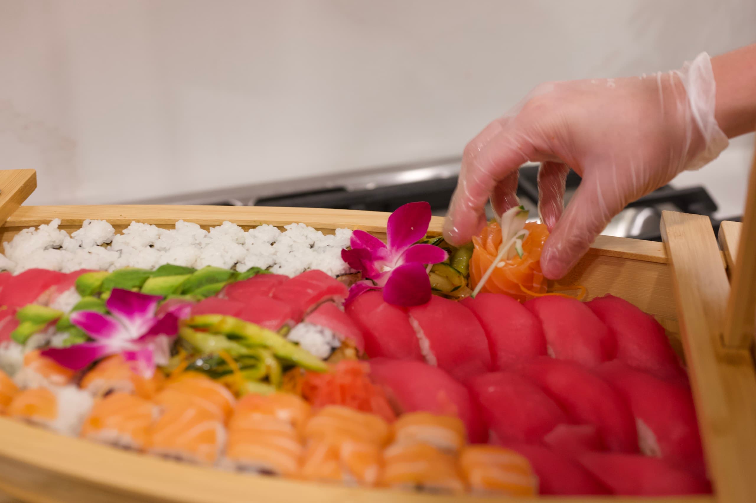 Specialty sushi from a private Sonakase event in Gainesville.