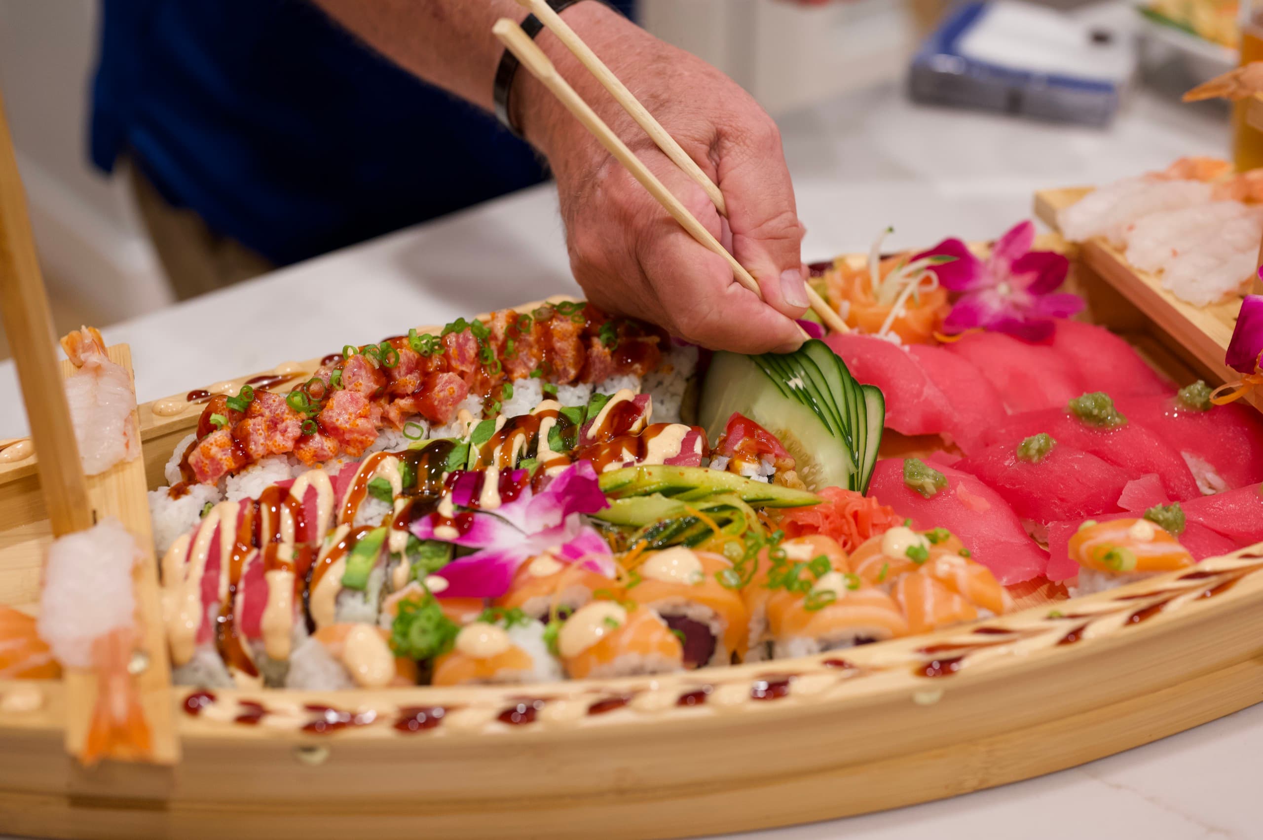 Specialty sushi from a private Sonakase event in Gainesville.