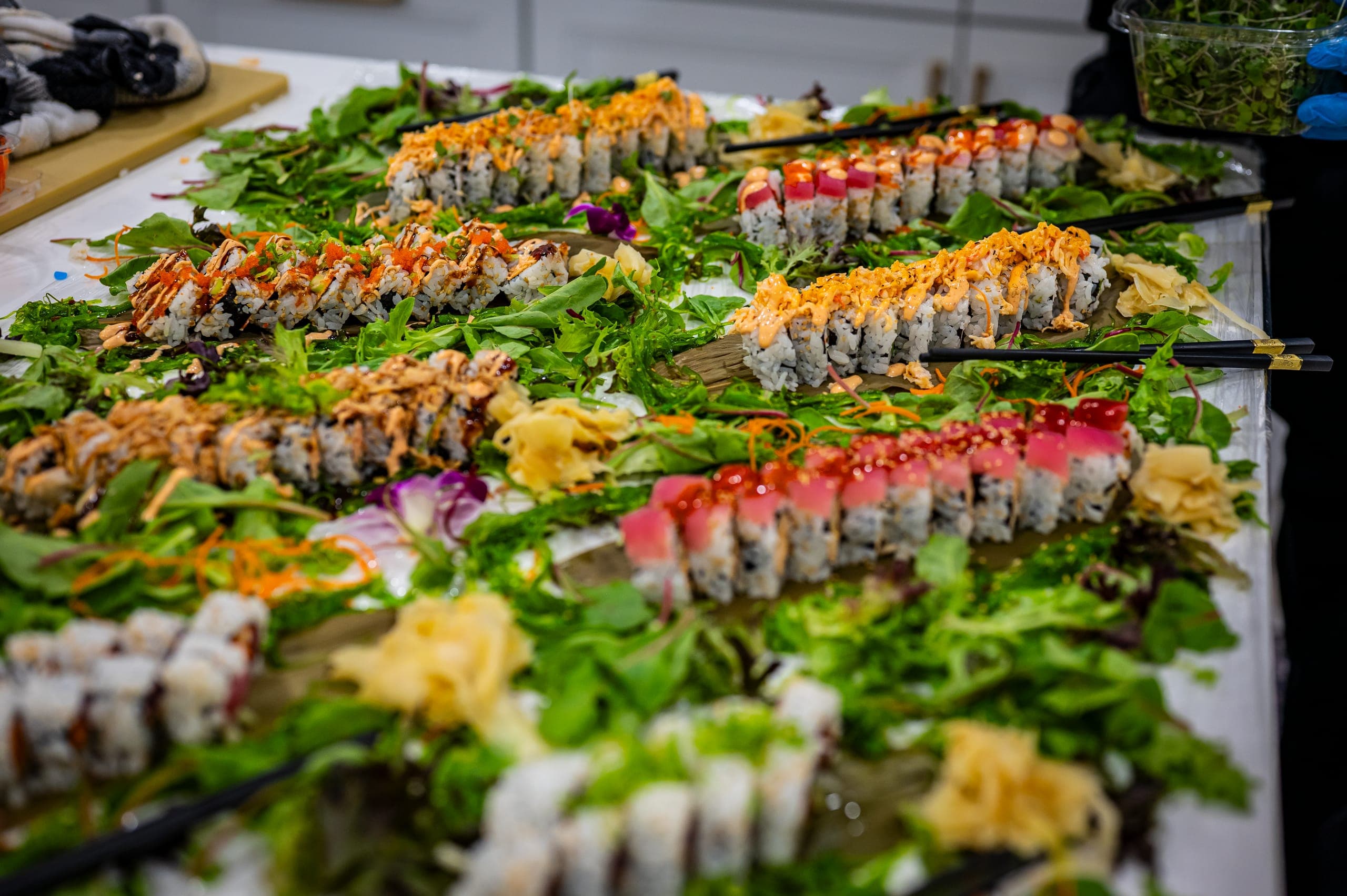 Specialty sushi from a private Sonakase event in Gainesville.