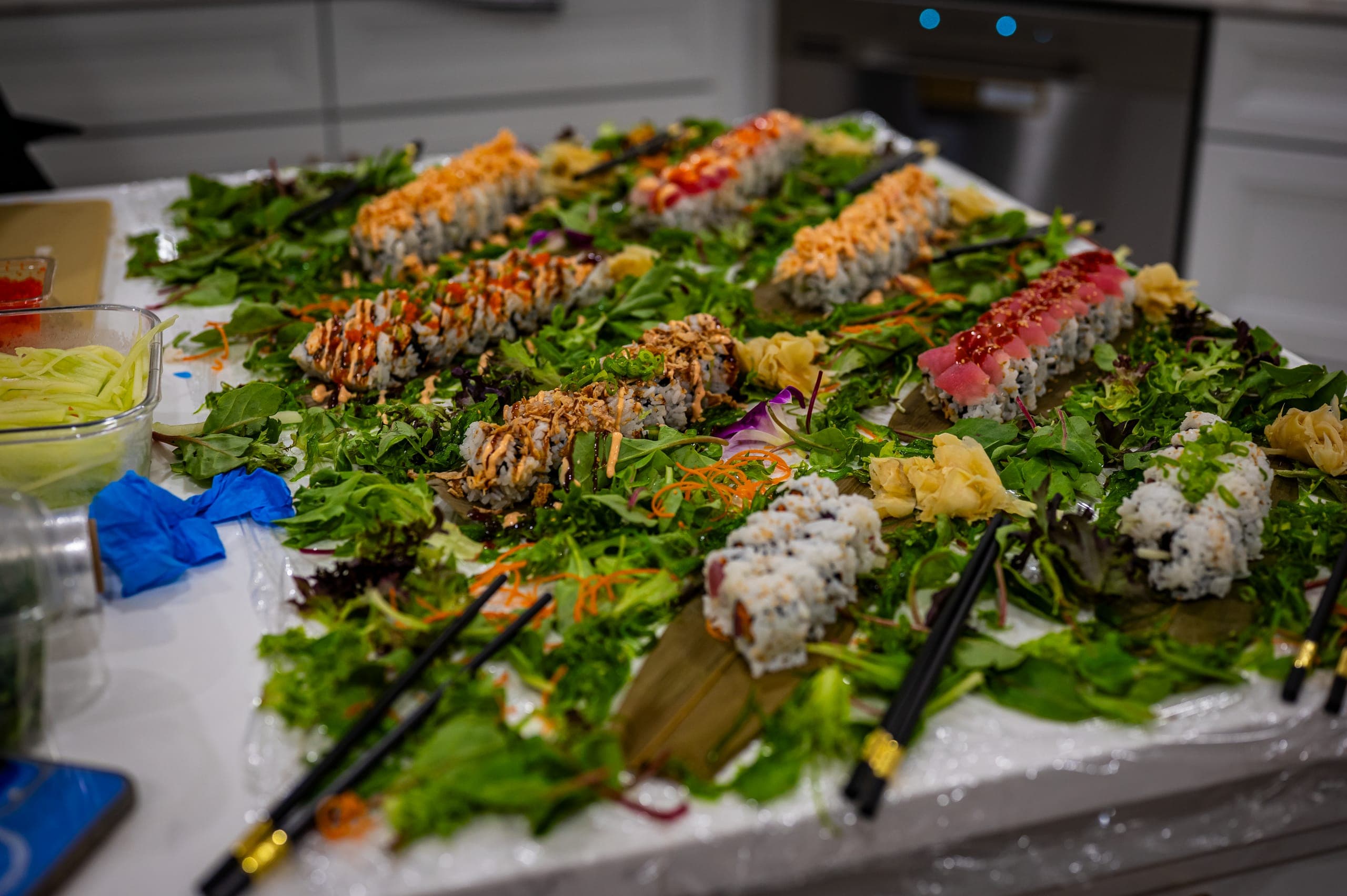 Specialty sushi from a private Sonakase event in Gainesville.