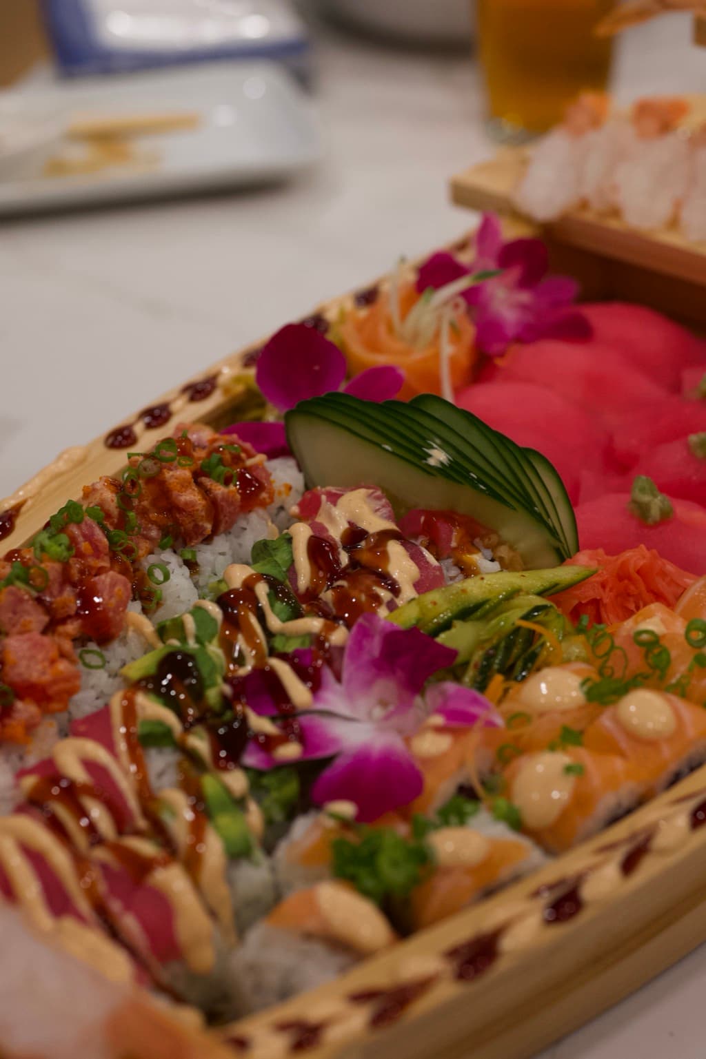 Specialty sushi from a private Sonakase event in Gainesville.