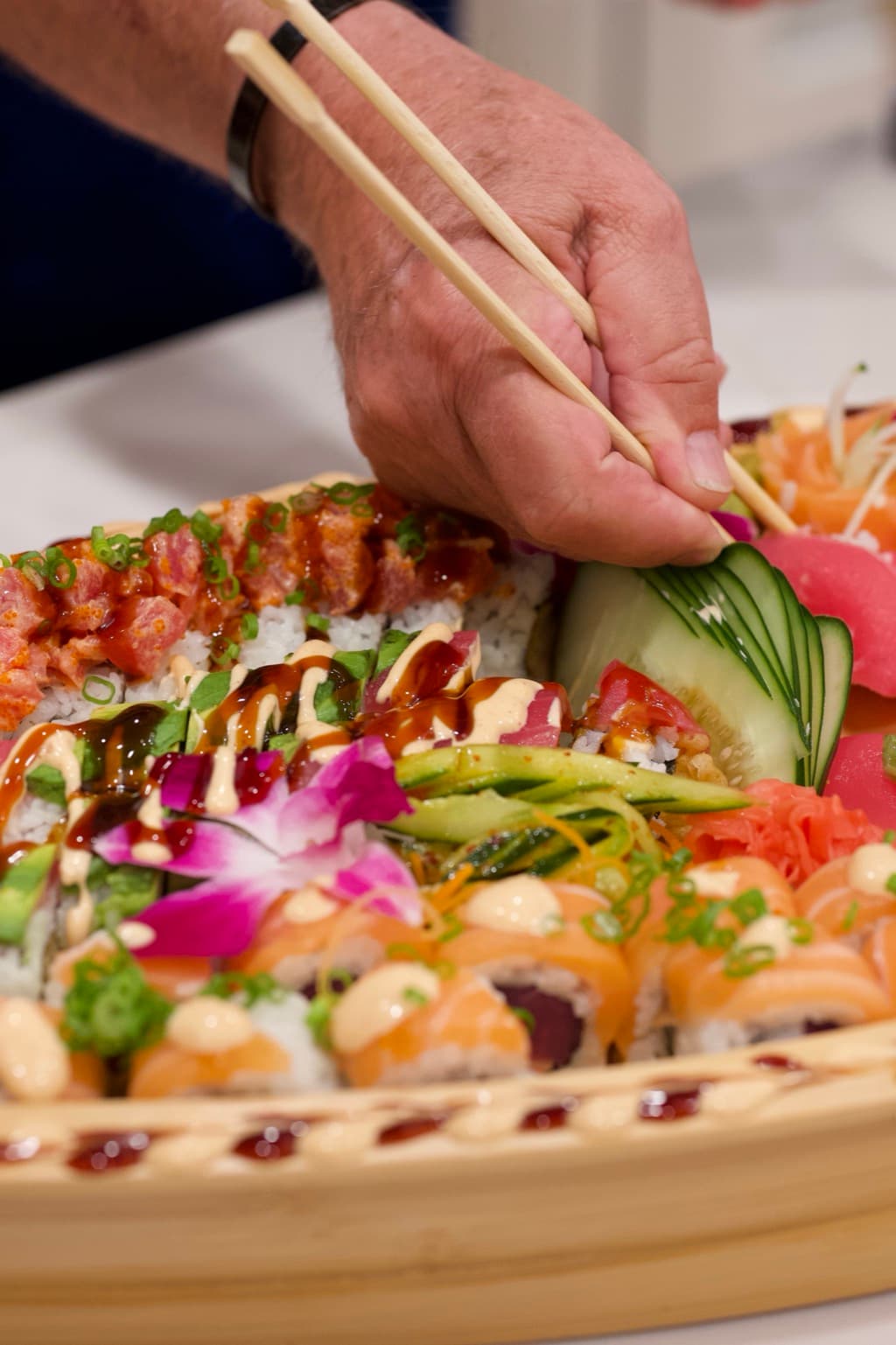 Specialty sushi from a private Sonakase event in Gainesville.