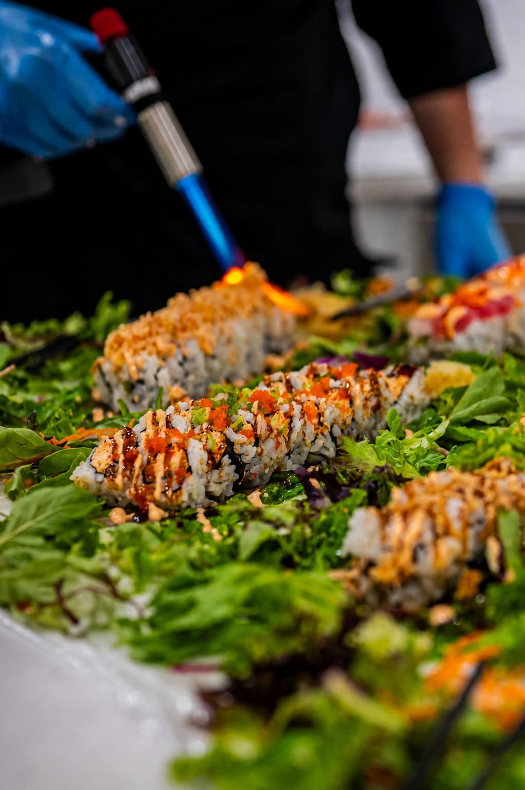 Specialty sushi from a private Sonakase event in Gainesville.