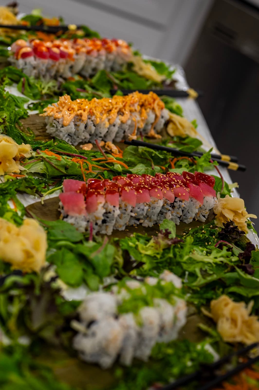 Specialty sushi from a private Sonakase event in Gainesville.