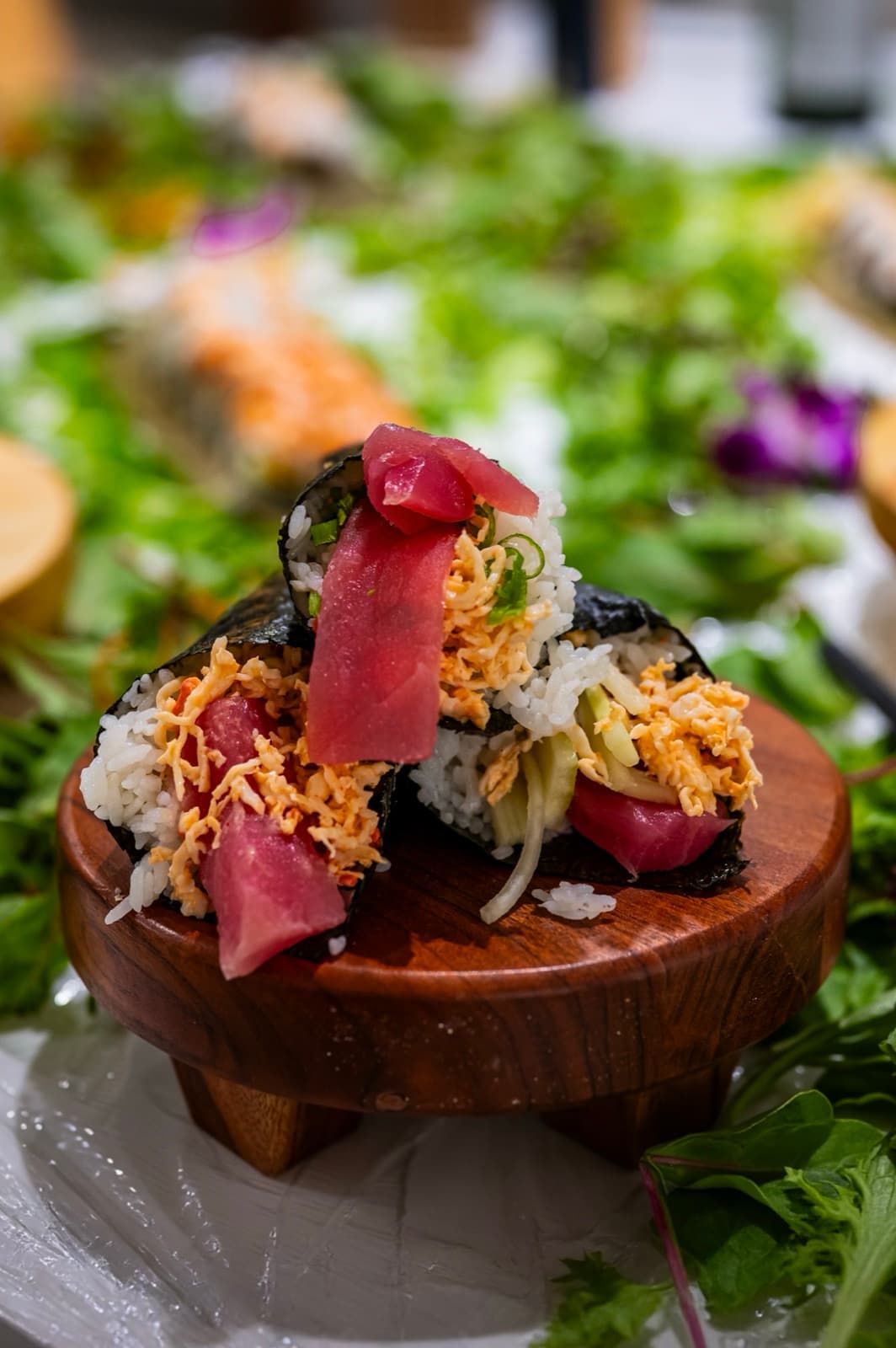 Specialty sushi from a private Sonakase event in Gainesville.