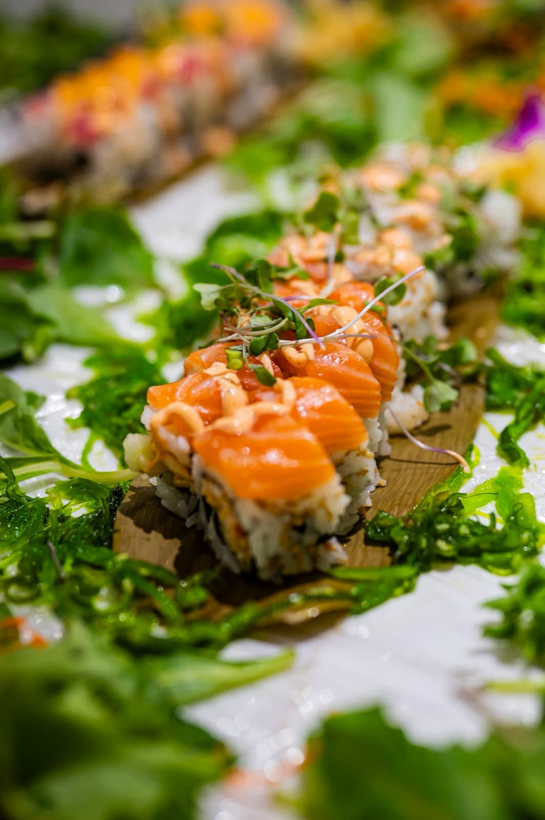 Specialty sushi from a private Sonakase event in Gainesville.